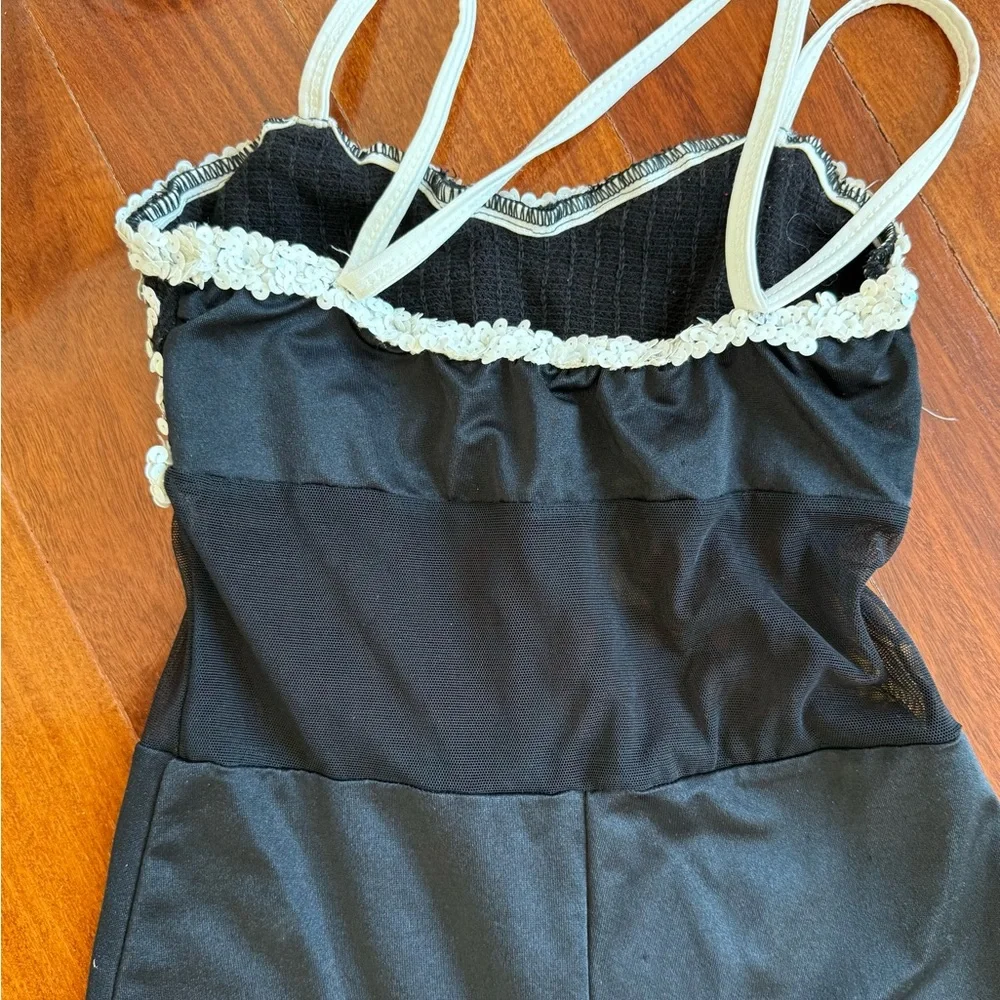 Curtain Call Dance Costumes wide leg jumpsuit Black / White Size Child Large